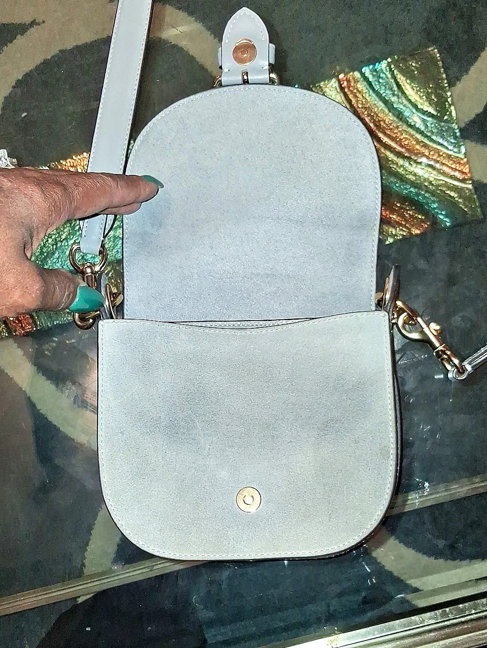 Coach Kleo Saddle Bag Gray Crossbody Bag - Picture 8 of 11